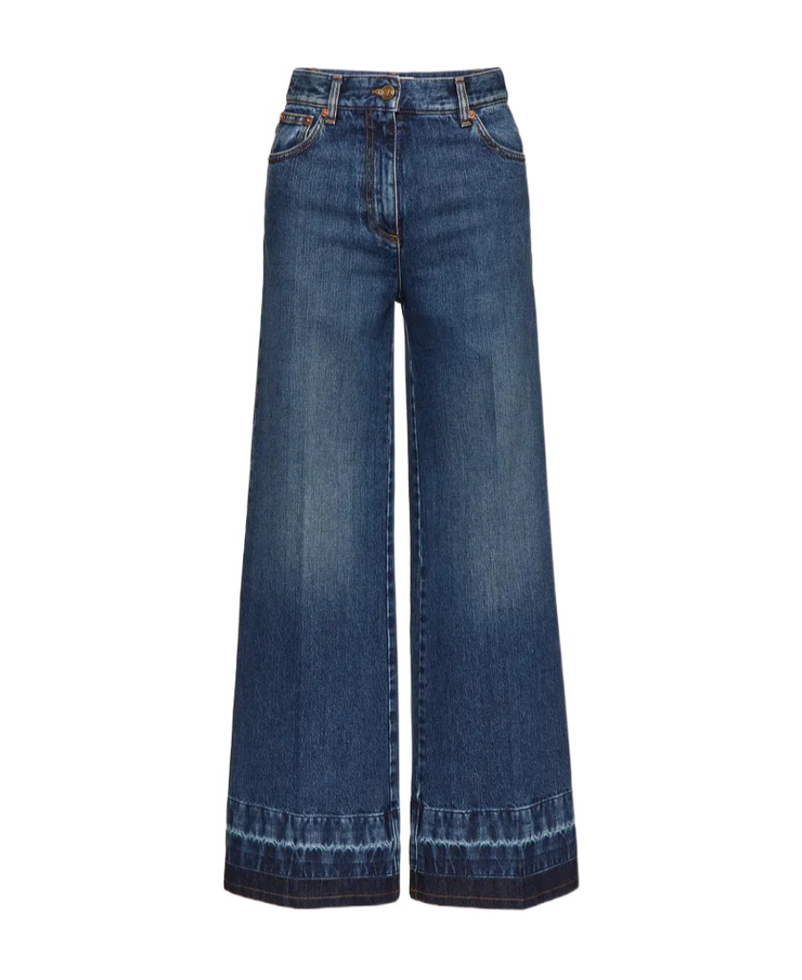 Valentino High-rise Wide-leg Jeans In Blue