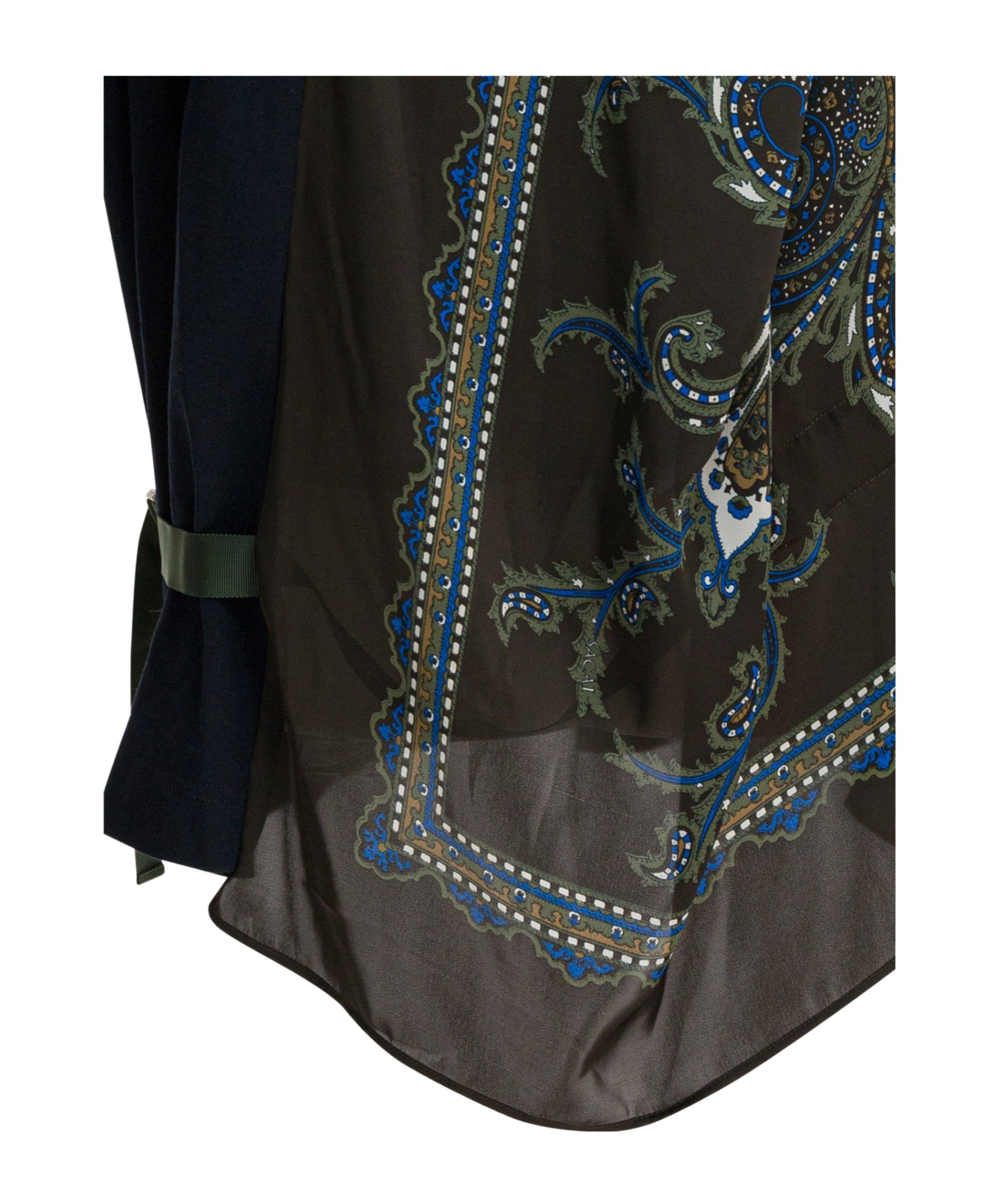 Sacai Paisley-print Panel Top In Blue