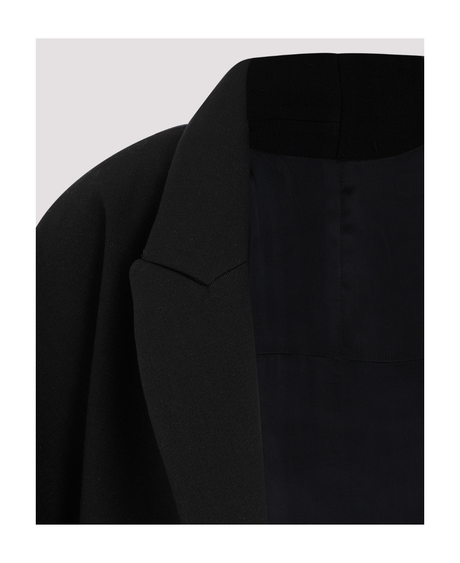 Alaïa Asymmetric Open-front Coat In Black