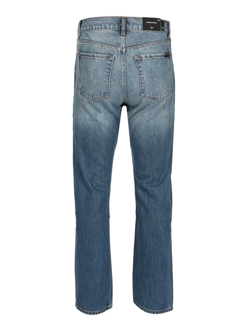 7 For All Mankind Bakersfield Modern Straight Jeans In Blue