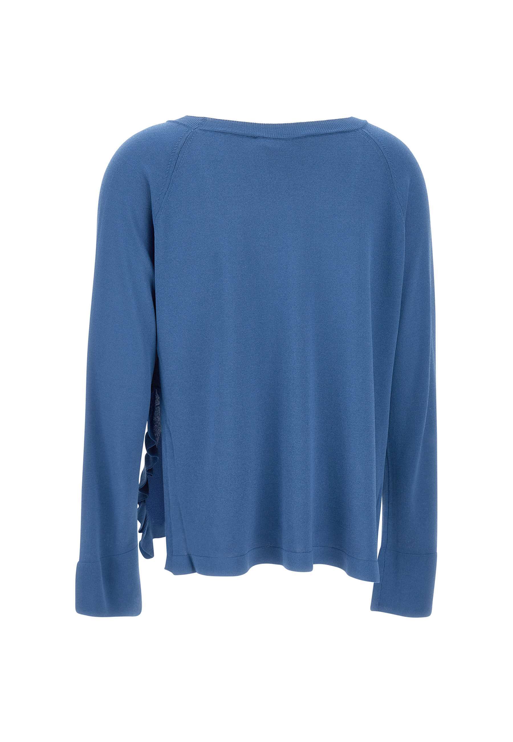 Kaos Ruffle-detailing Sweater In Blue