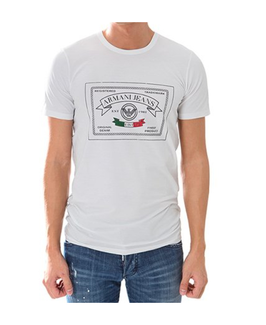 Armani Jeans Logo Details T-shirt In White