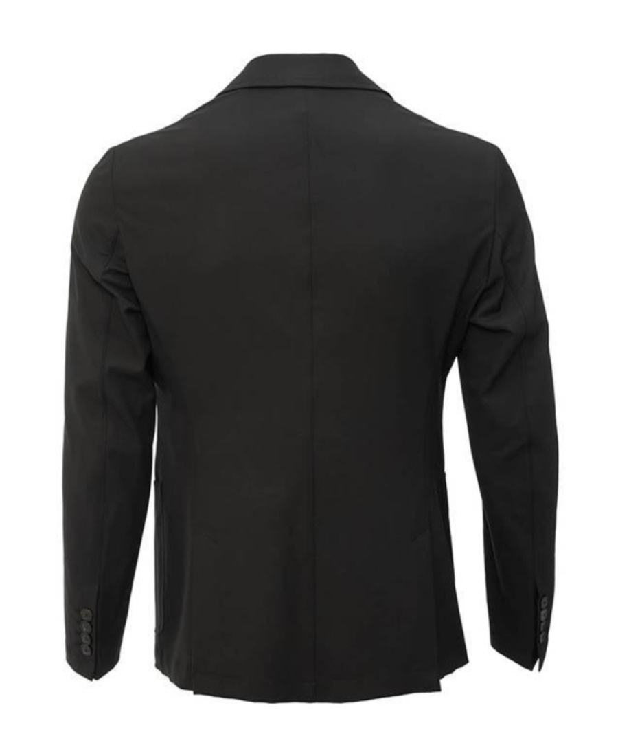 Emporio Armani Lapel Long-sleeved Suit Jacket In Black
