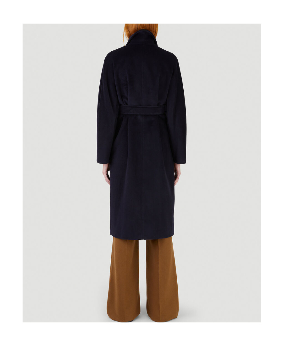 Max Mara Madame Wool And Cashmere Long Belted Coat In Black
