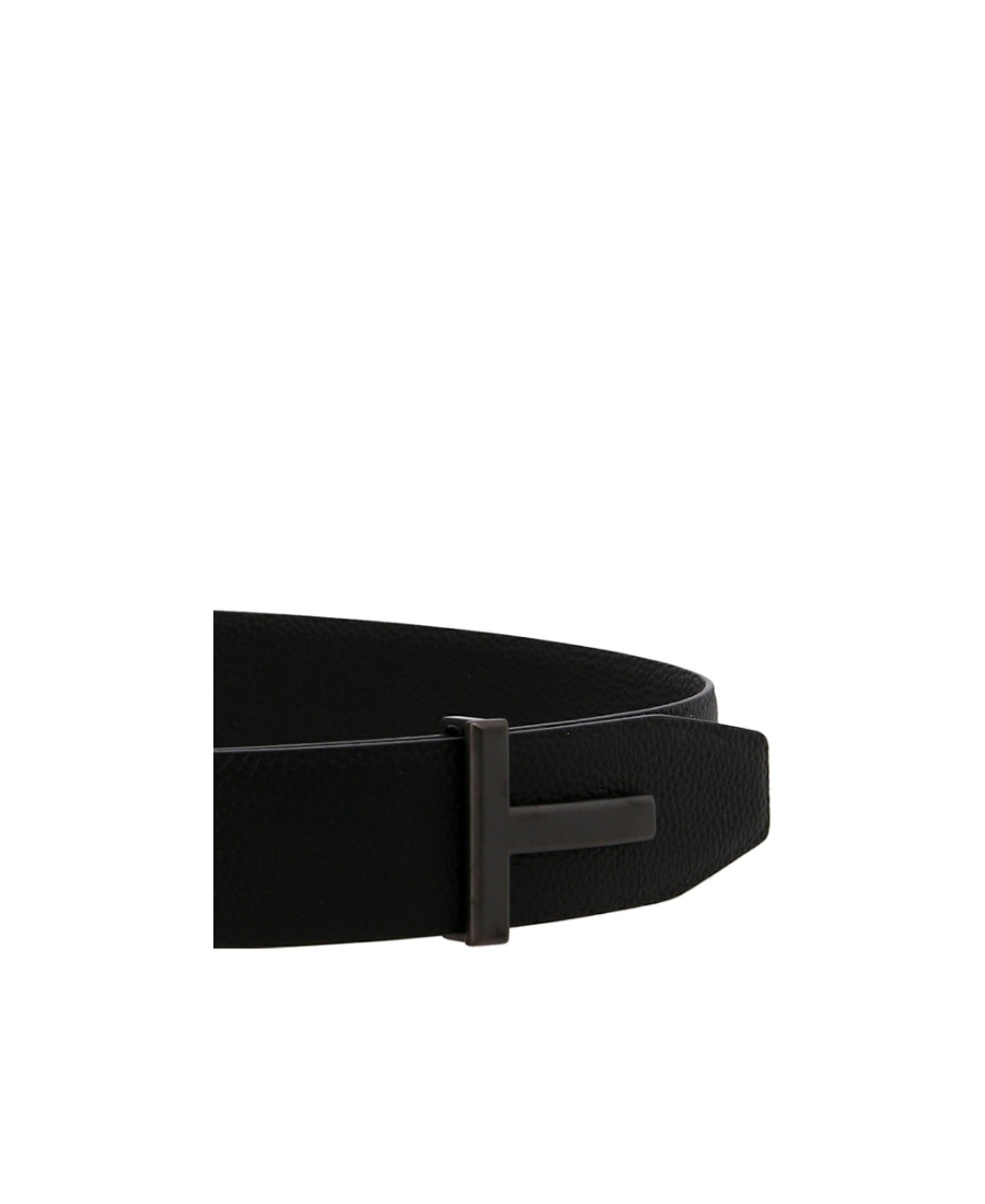 Tom Ford Logo-buckle Leather Belt In Black