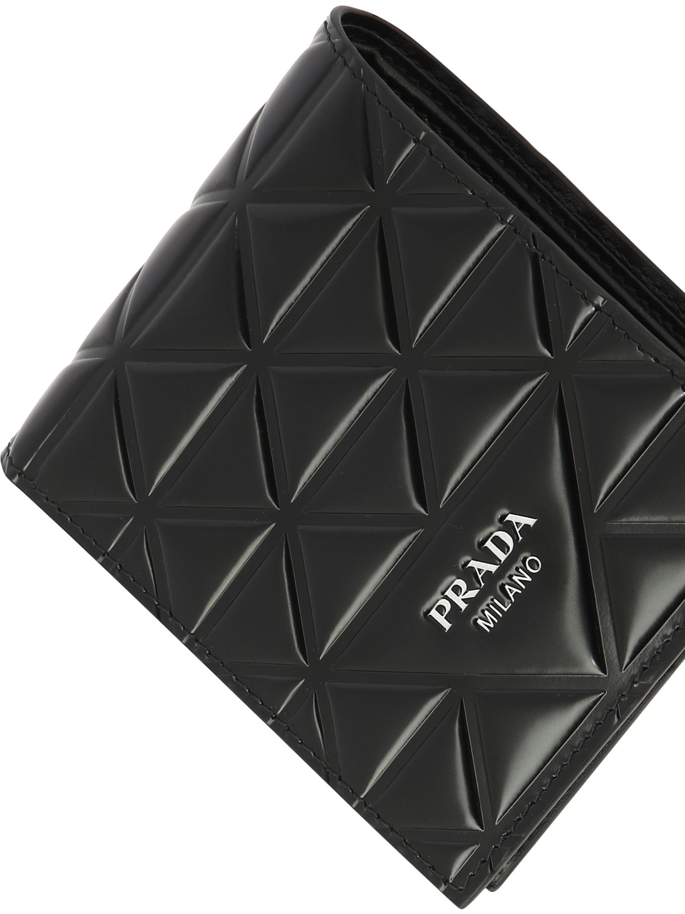 Prada Quilted Leather Cardholder In Black