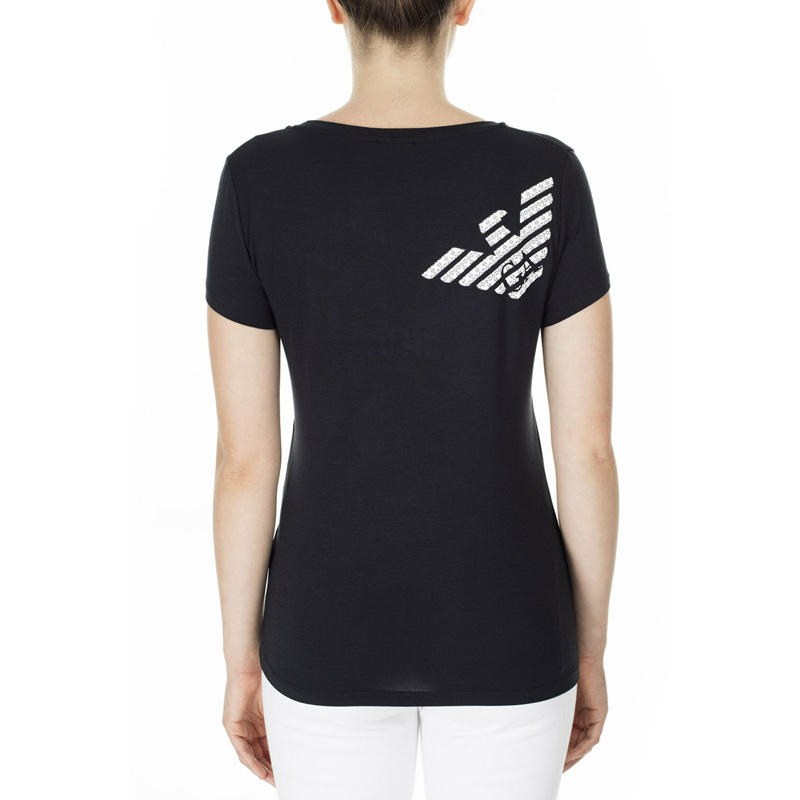 Shop Ea7 T-shirt With Round Neck And Short Sleeves In Black