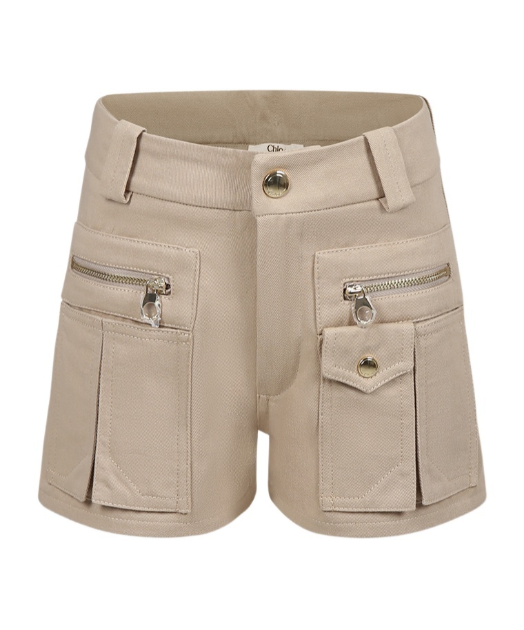 Chloé Organic Cotton Shorts In Nude