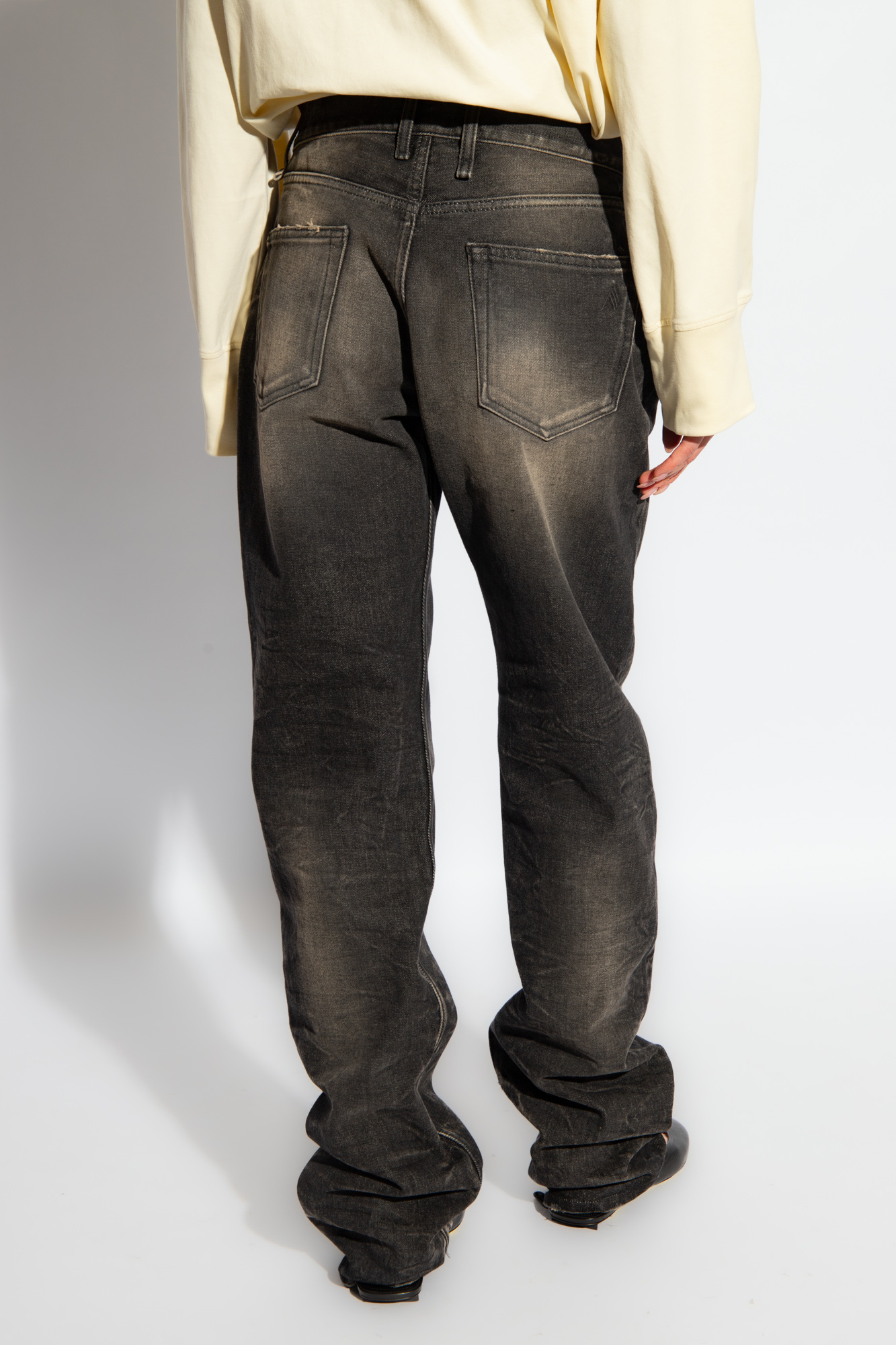 Attico Grey Long Jeans In Black