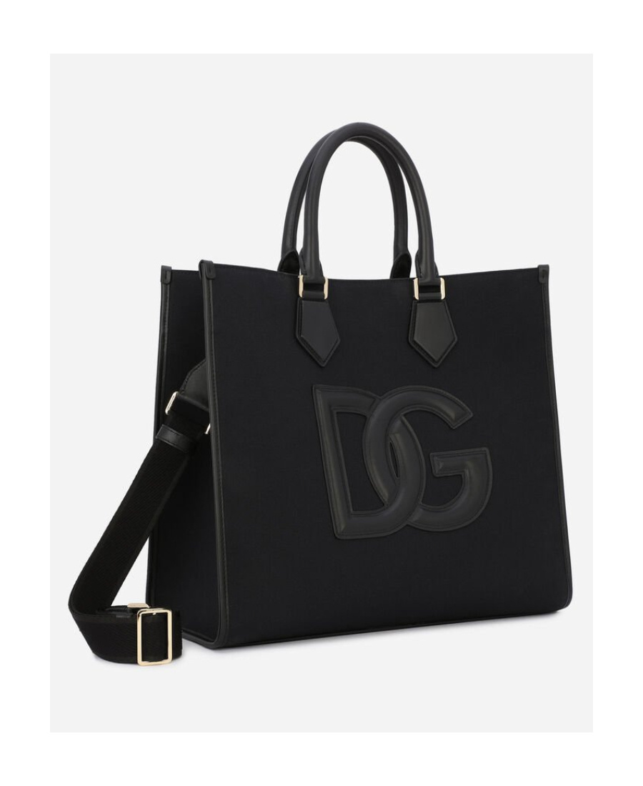 Dolce & Gabbana Logo-patch Tote Bag In Black