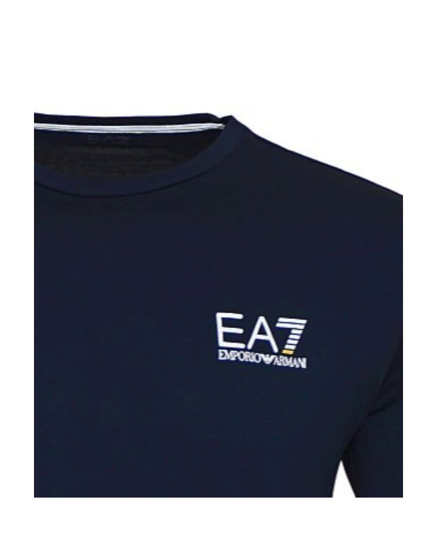 Ea7 Navy Blue Round-necked T-shirt In Black