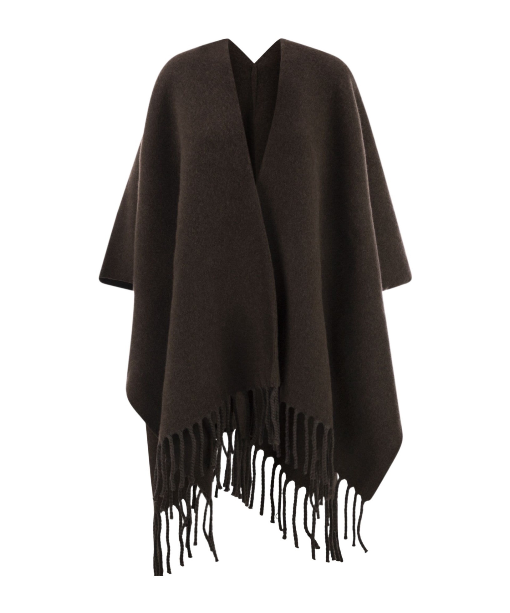 Brunello Cucinelli Double-knit Cape In Brown