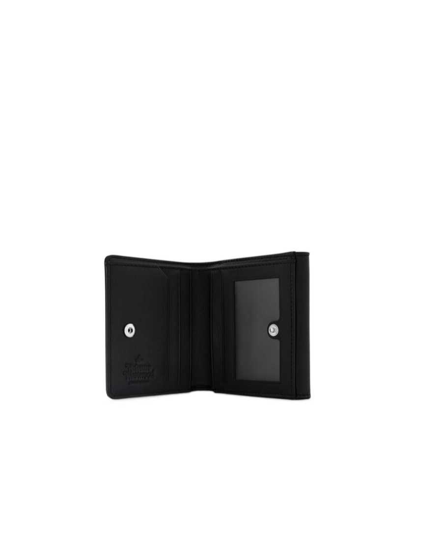 Vivienne Westwood Orb Logo Bi-fold Leather Wallet In Black