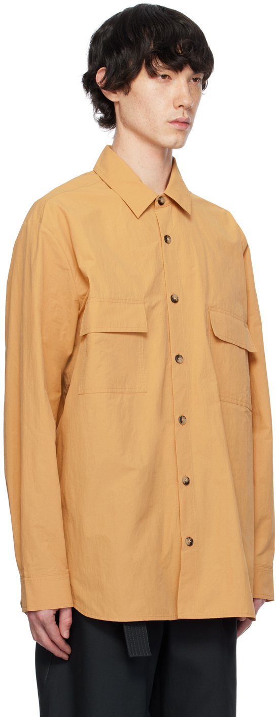 Nanushka Flap-pocket Pyjama Shirt In Yellow