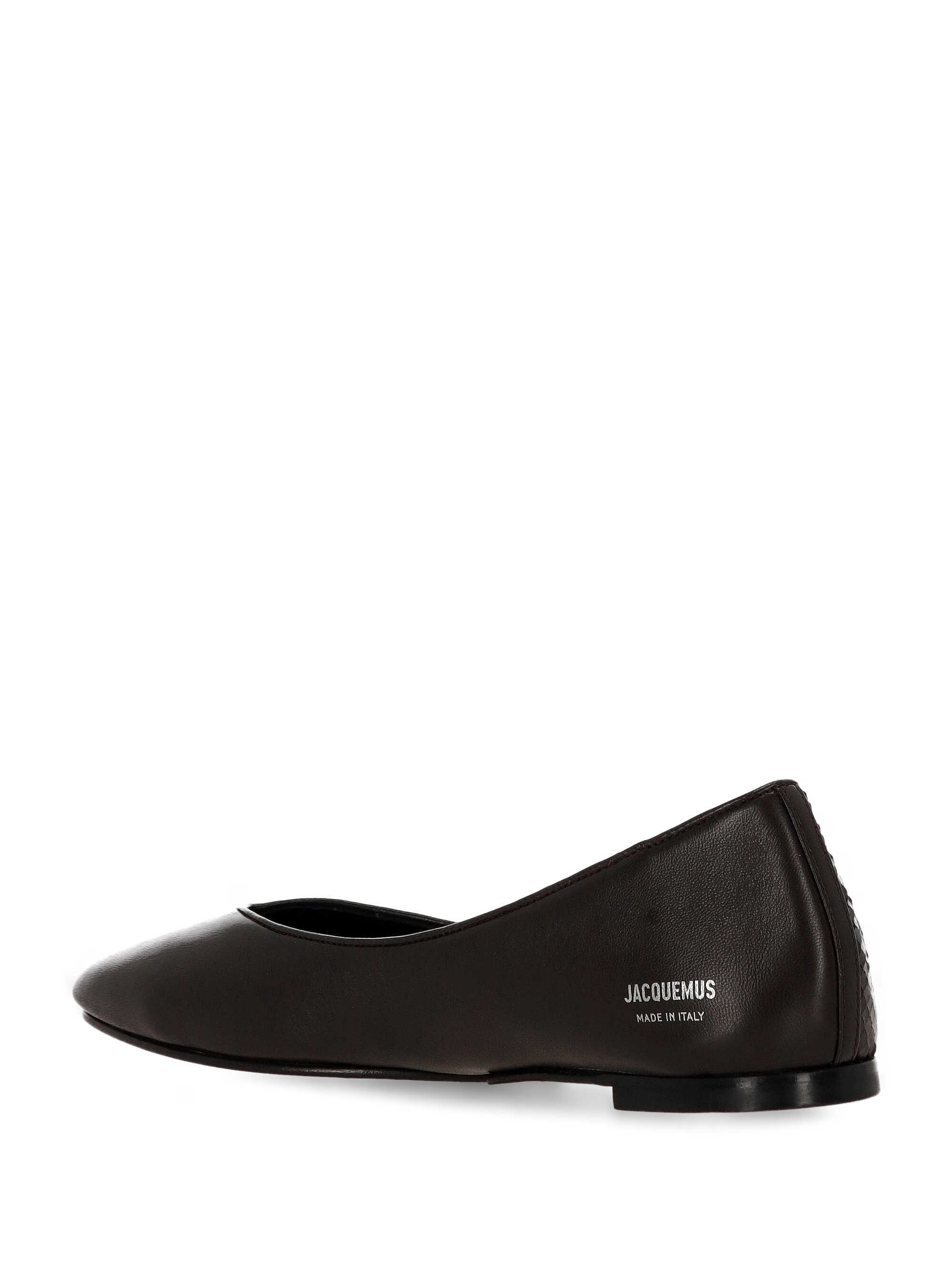 Jacquemus Oval Ballerina Shoes Textured Design In Animal Print