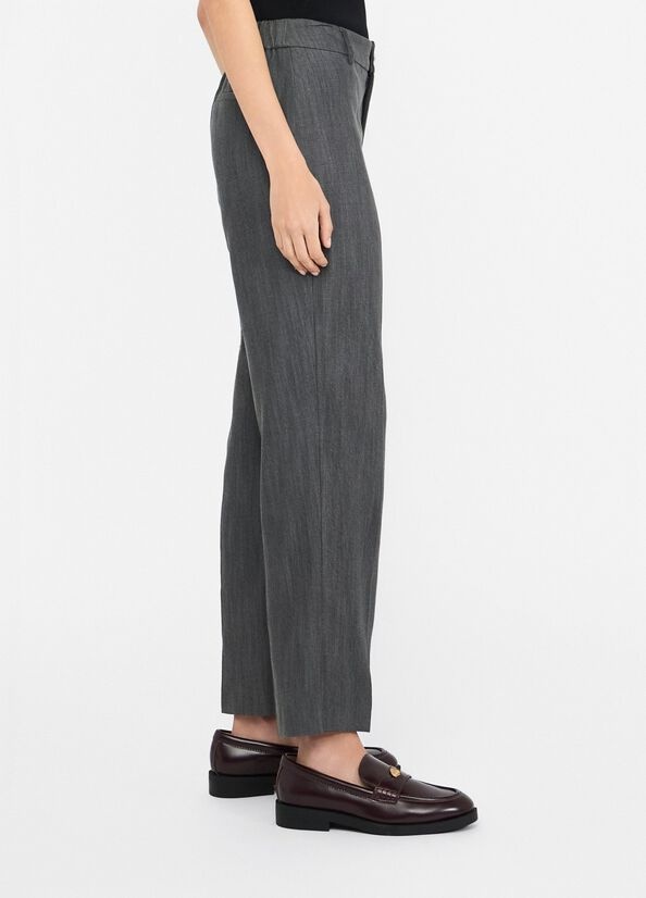Liu •jo High Waist Straight Casual Pants In Gray