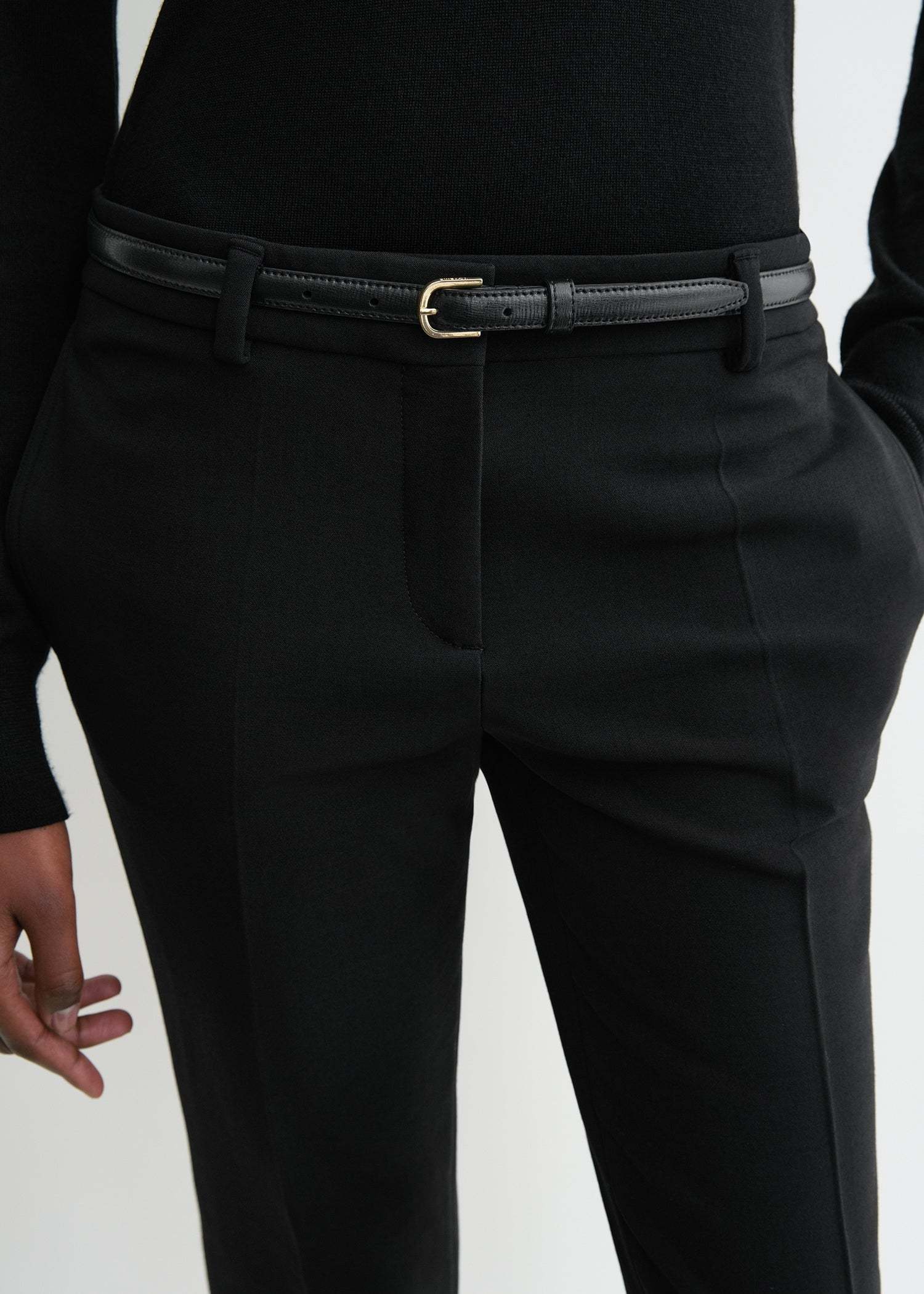 Totême Low-rise Wool Trousers In Black
