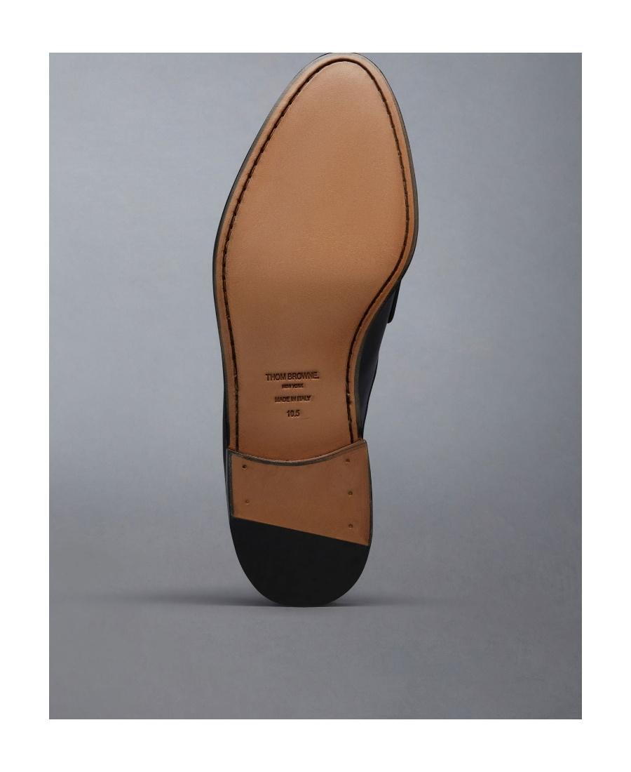 Thom Browne Varsity Slip-on Penny Loafers In Black