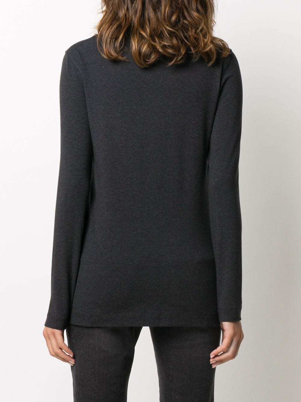 Brunello Cucinelli Ribbed Cotton-blend Jersey Long-sleeved T-shirt In Black