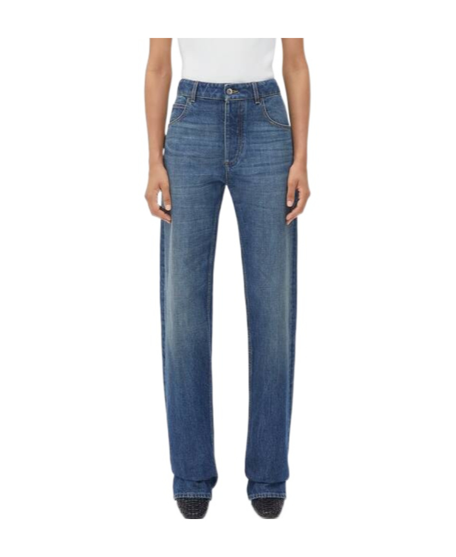 Shop Bottega Veneta Straight Jeans In Blue