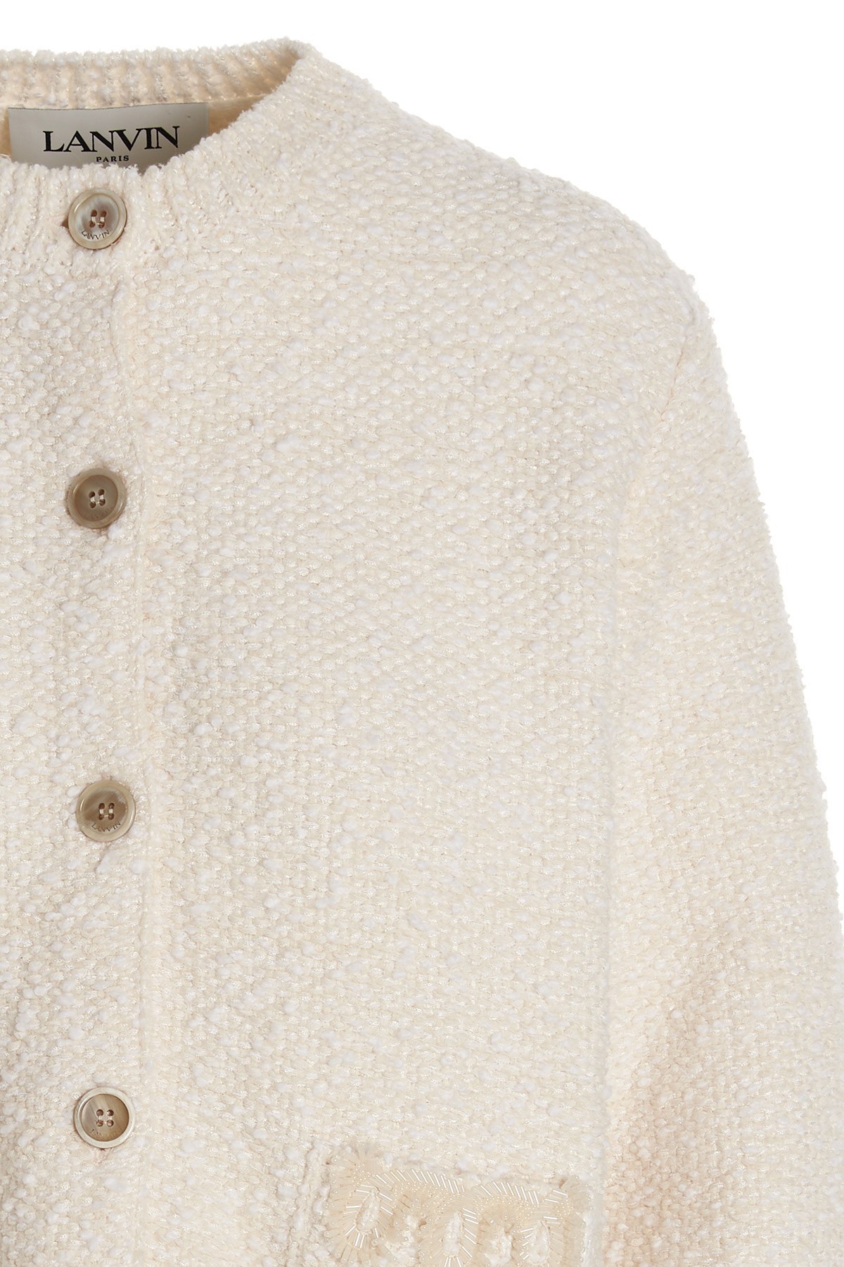 LANVIN TEXTURED-FINISH BUTTON-FASTENING CARDIGAN 