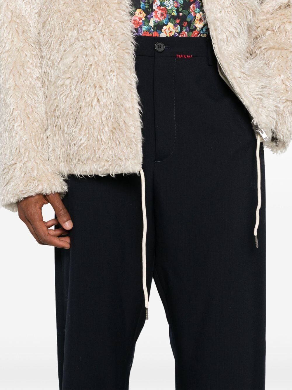 Marni Wide-leg Tailored Trousers In Black
