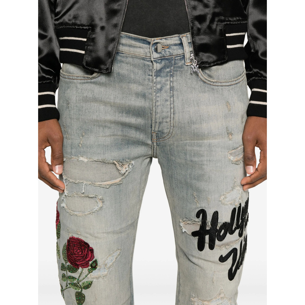 Amiri Belt Loop Jeans In Blue