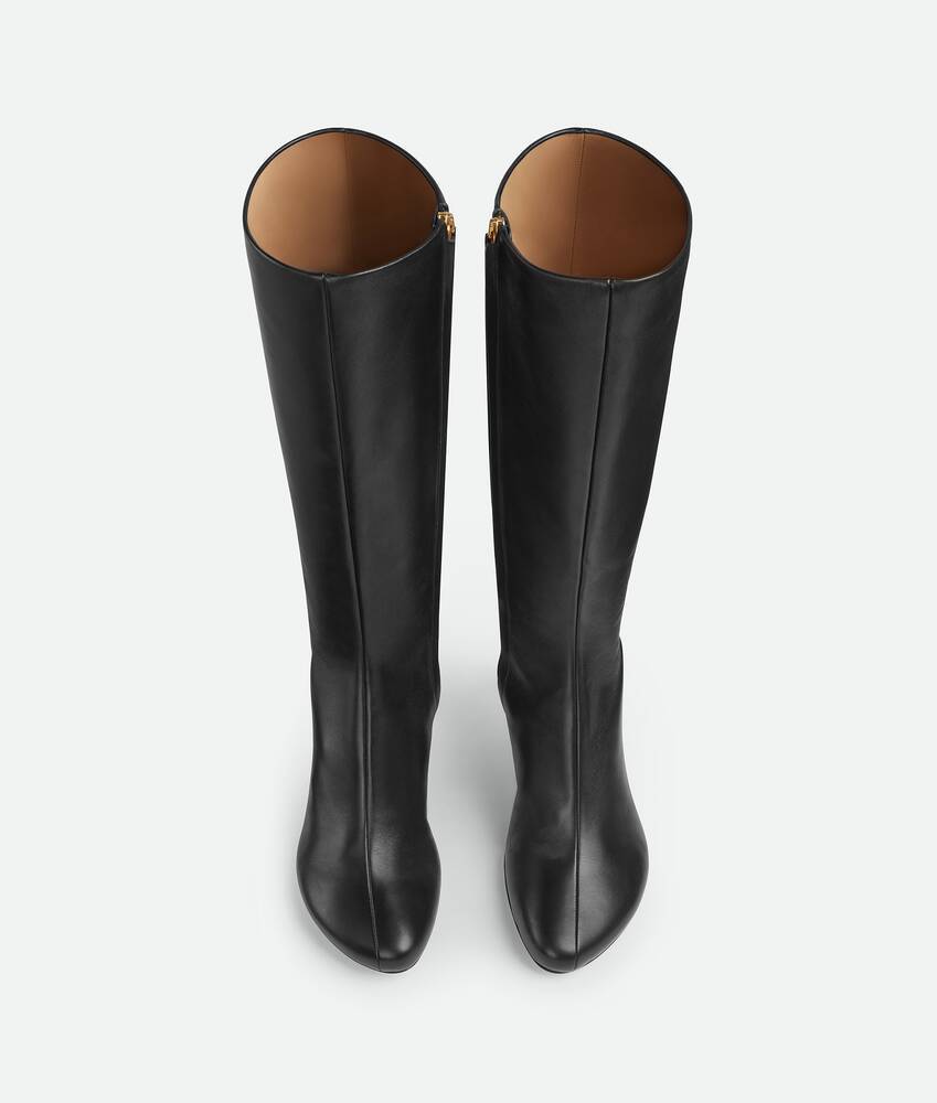 Bottega Veneta Lagoon Nappa Leather Knee-high Boots In Black