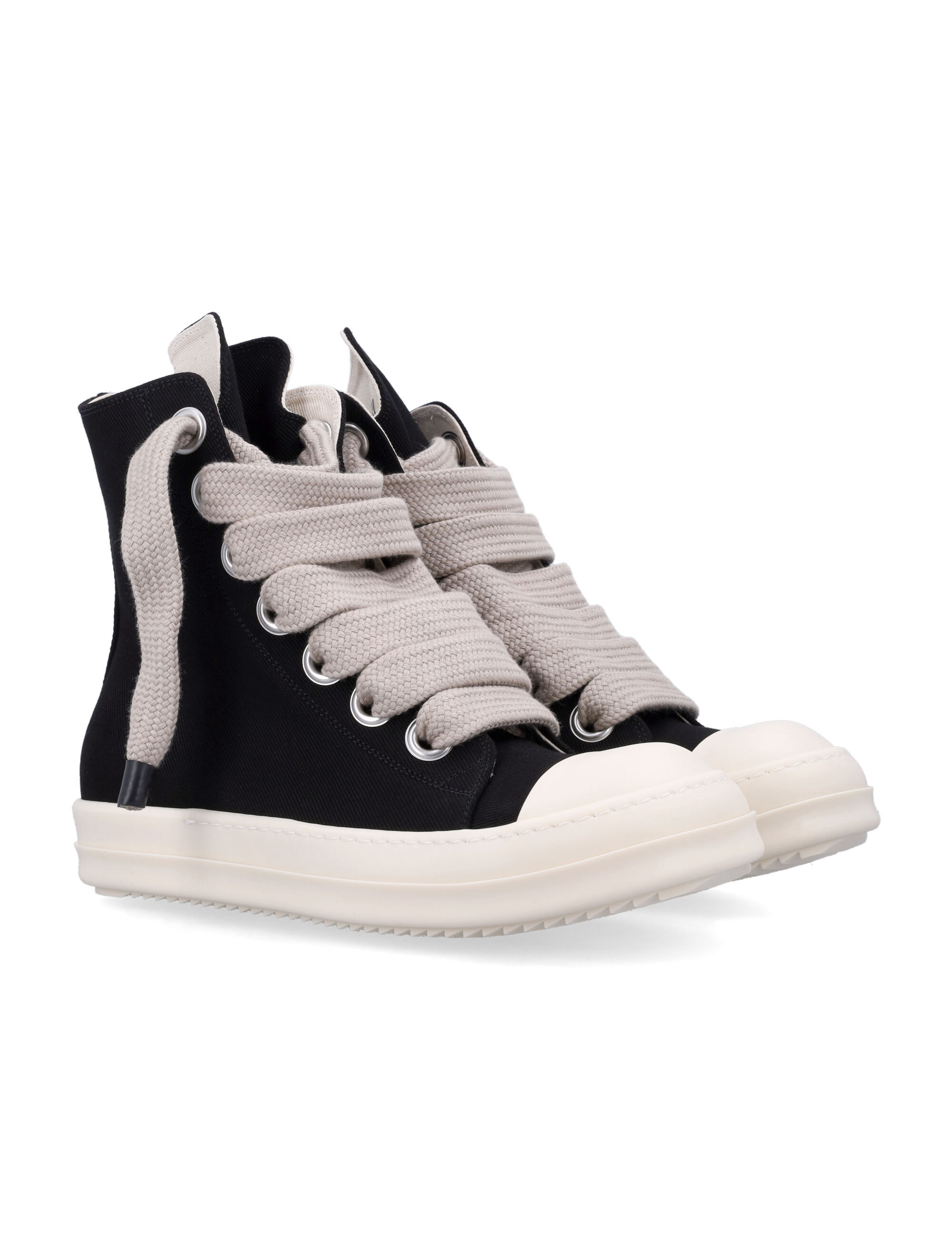 Rick Owens Drkshdw Round Toe High Top Casual Shoes In Black