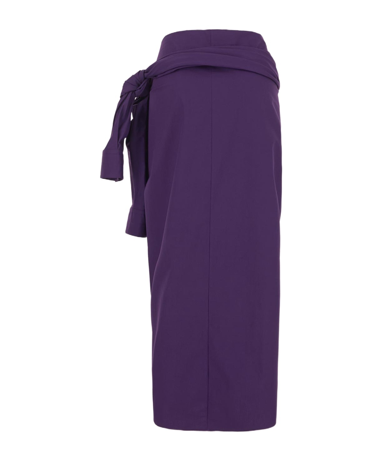 QUIRA HIGH-WAISTED GATHERED-DETAIL SKIRT
