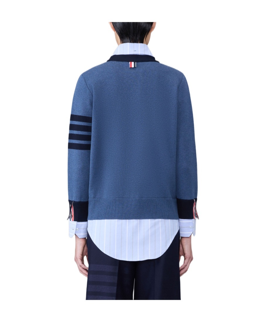 THOM BROWNE MILANO STITCH V-NECK CARDIGAN