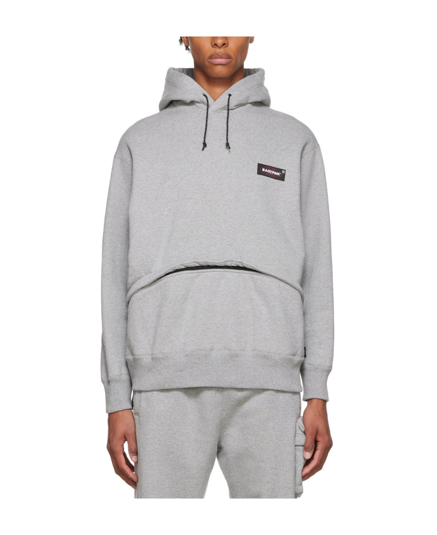 Undercover Logo-patch Drawstring Hoodie In Gray