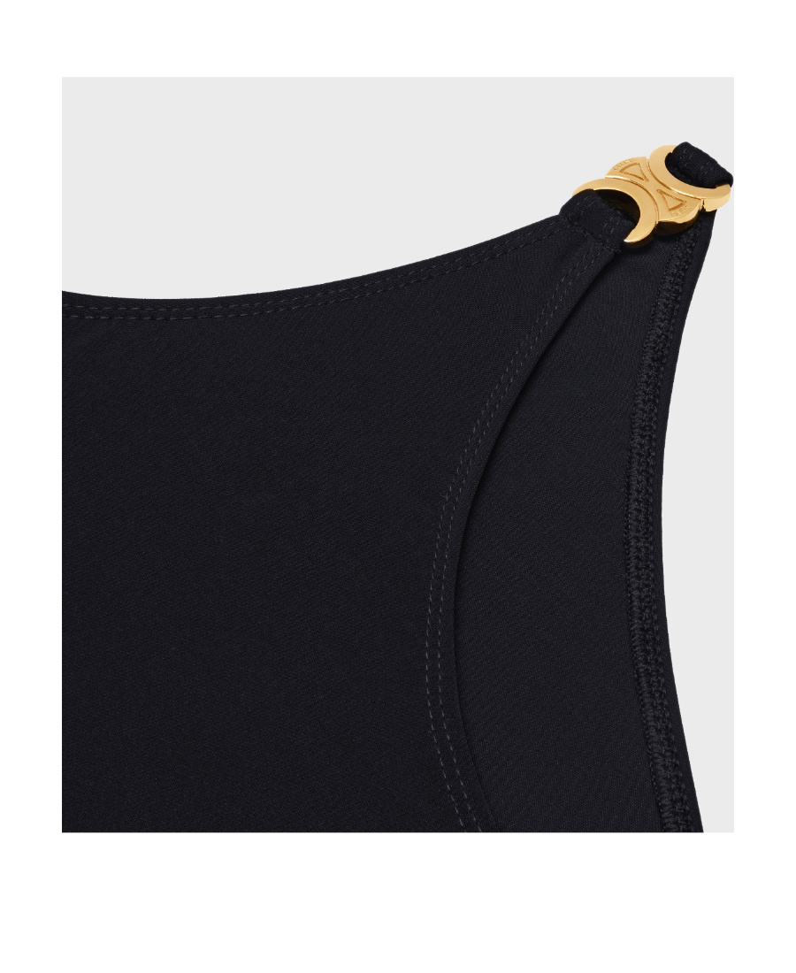 Celine Plain Knitted One-piece Swimsuit In Black