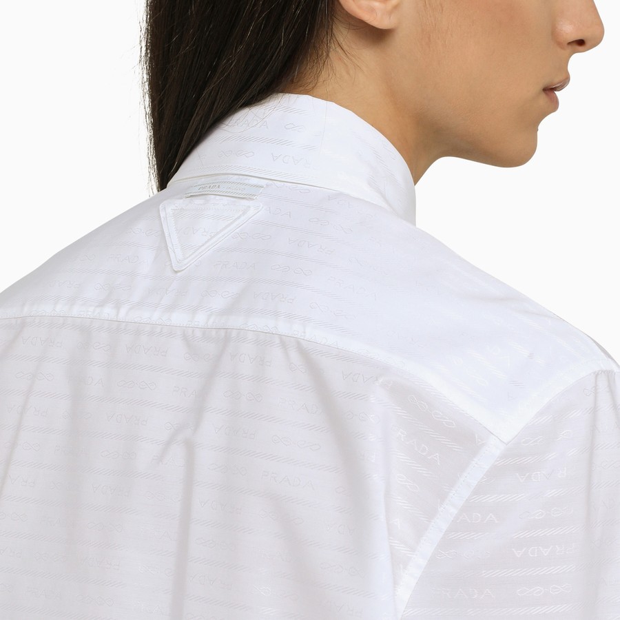 Prada Chest-pocket Button-down Shirt In White