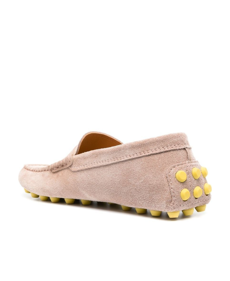 Tod's Gommino Bubble Suede Driving Shoes In Nude