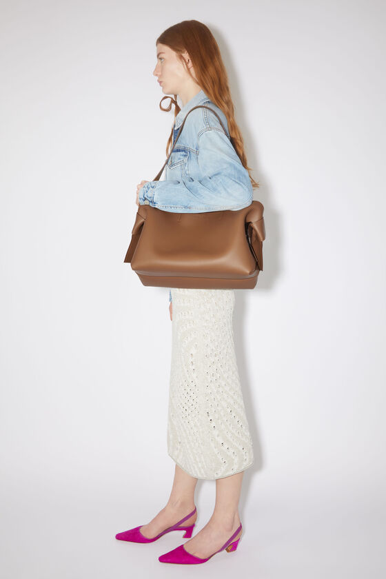 Acne Studios Logo-debossed Leather Tote Bag In Brown