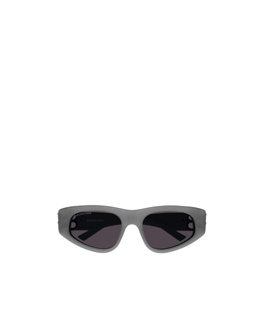 Balenciaga Logo-plaque Biker Sunglasses In Gray