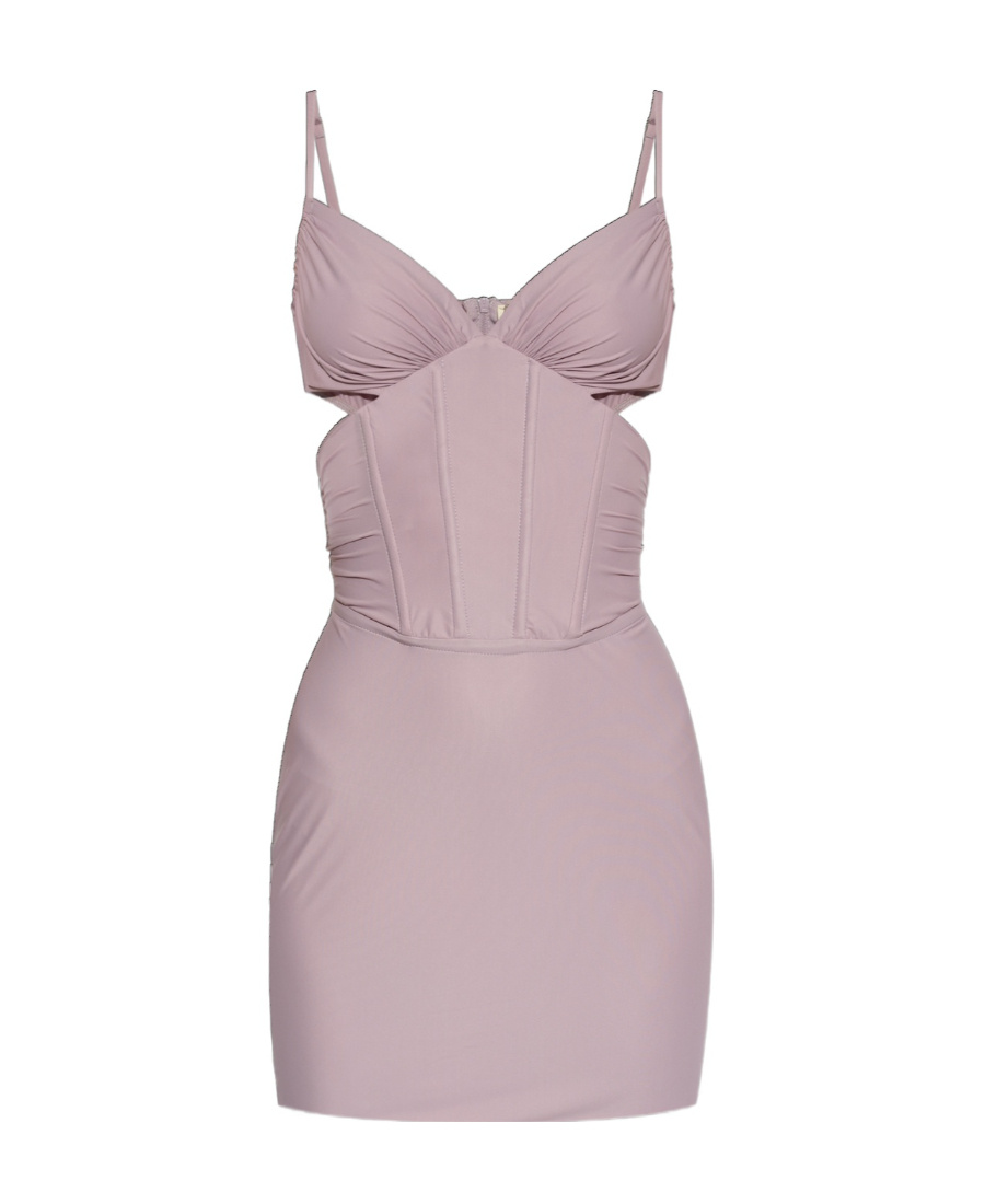 Misbhv Corset-style Cut-out Minidress In Nude