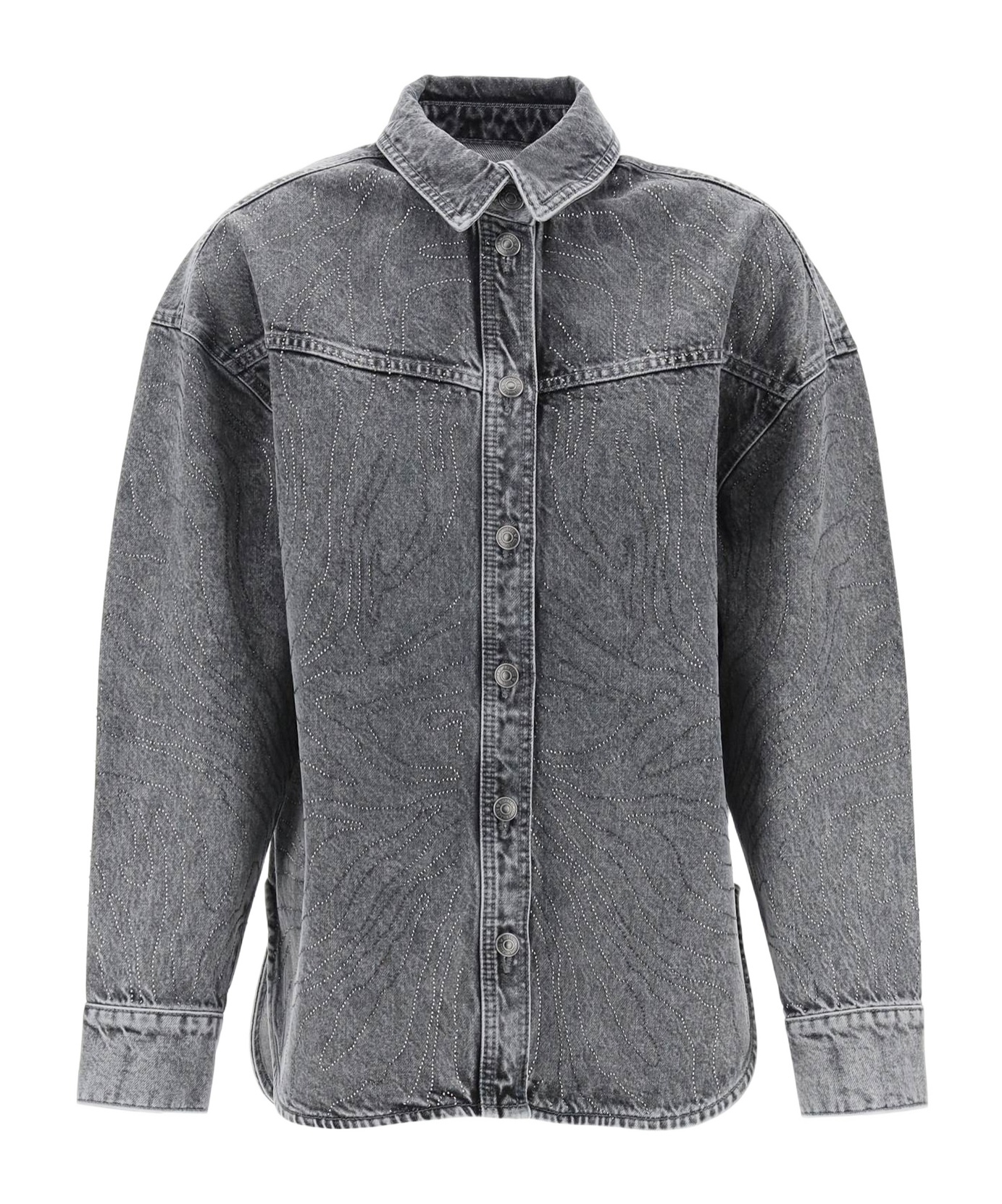 Rotate Birger Christensen Rotate Embellished Denim Shirt