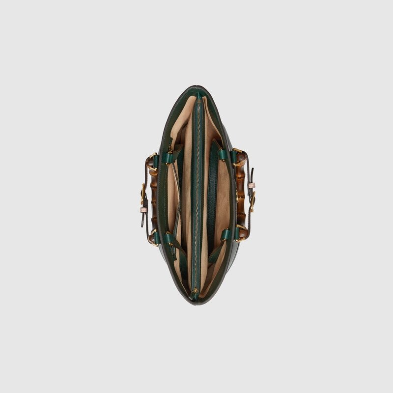 Gucci Medium Diana Leather Tote Bag In Green