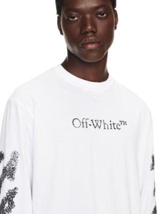 Off-white Diag-stripe Embroidered Sweatshirt In White