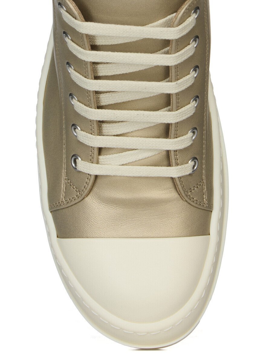 Shop Rick Owens Lace-up Low-top Sneakers In Nude