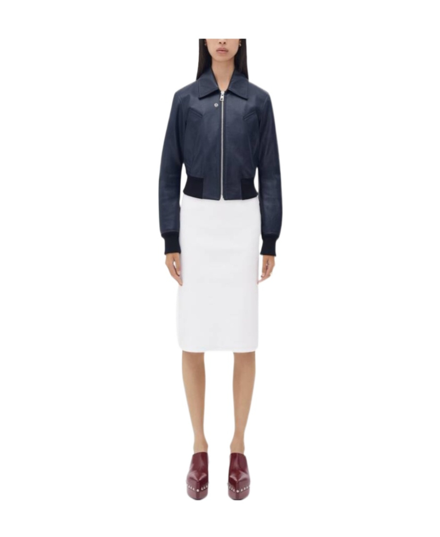 Bottega Veneta Zip-up Leather Bomber Jacket In Black