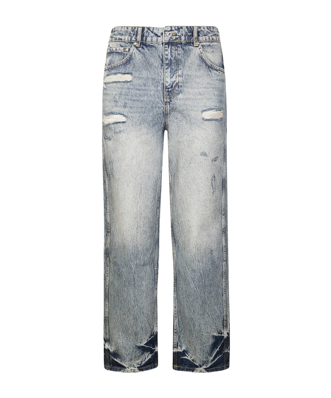 Represent R3 Distressed Baggy Denim Trousers In Gray