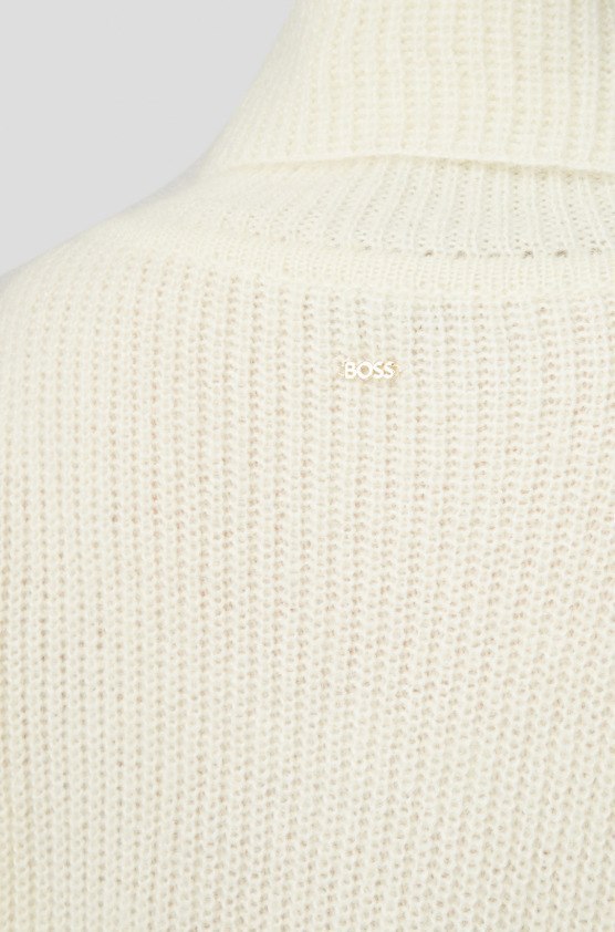 Shop Hugo Boss Roll-neck Chunky Jumper In White