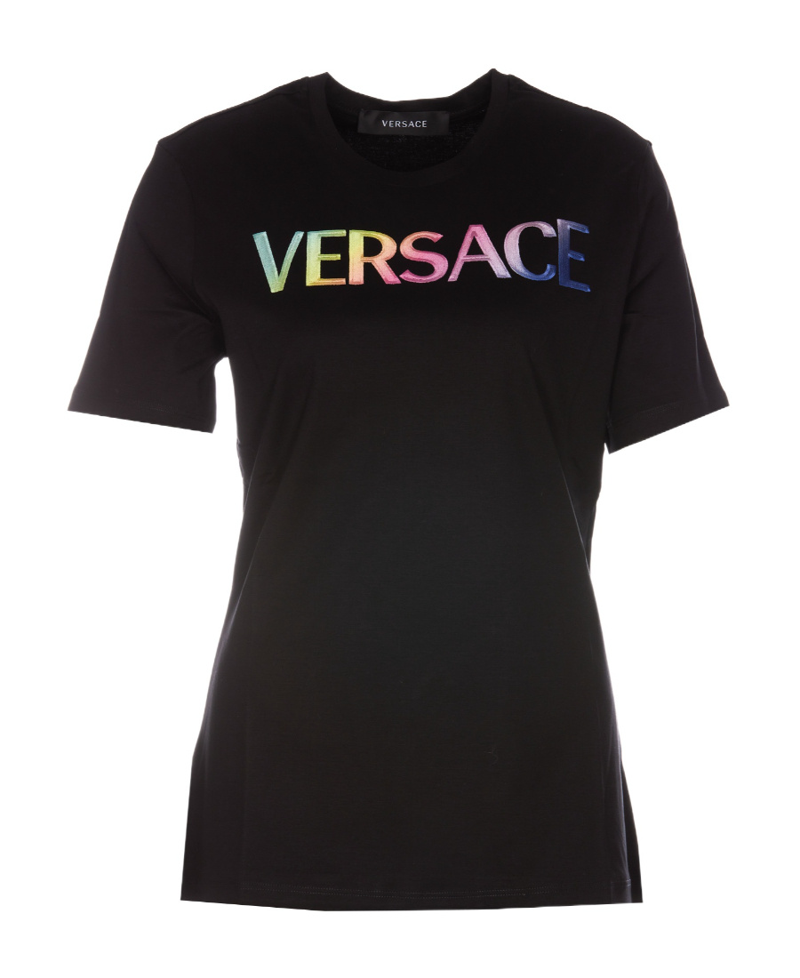 Versace Micro-standard Short-sleeved T-shirt In Black