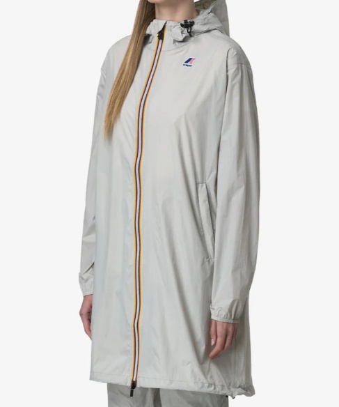 K-way Long Waterproof Jacket In White