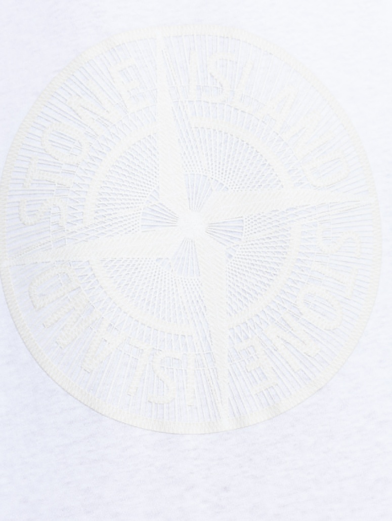 Stone Island Compass-print Cotton T-shirt In White