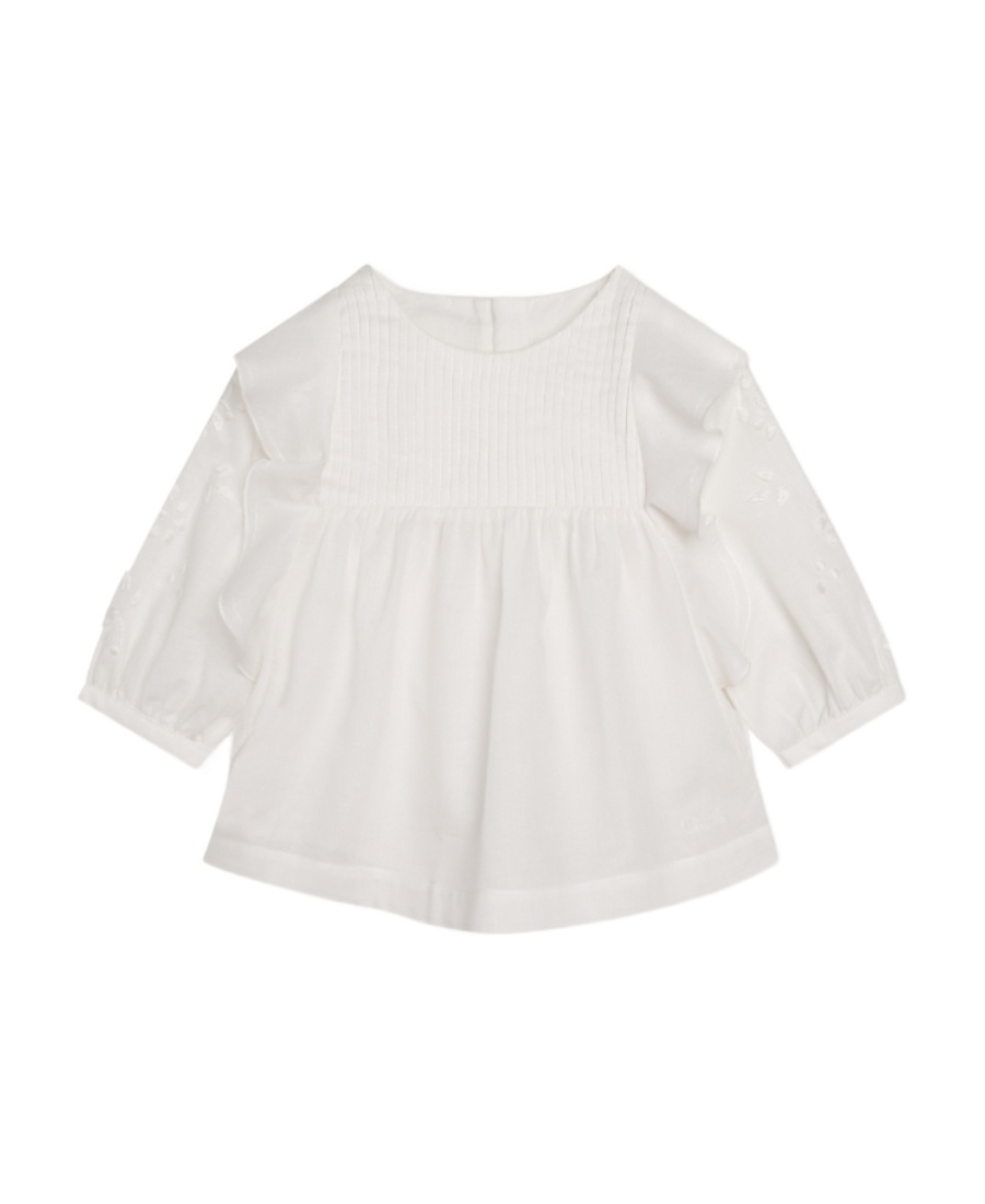 Chloé Ruffled-trim Organic Cotton Blouse In White