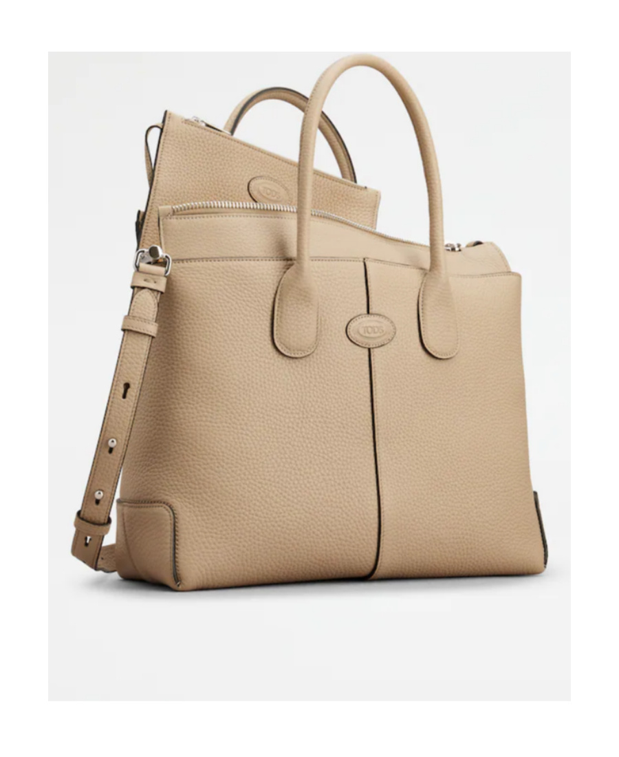 Tod's Di Bag Medium Leather Bag In Nude